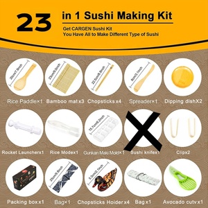 Kit de fabrication de sushi en bambou écologique 23 en 1 pour la cuisine à domicile et les débutants. - Product Image 5