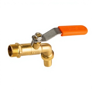 Válvula angular de latón DEKKO de 3/4 pulgadas con manija naranja para uso en exteriores - Product Image 4