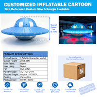 Alışveriş Merkezi Etkinliği Sergisi Reklam Dekorasyonu için Özel Dev Şişme UFO Uçan Daire Uzay Gemisi Modeli