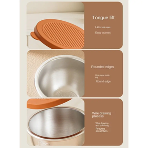 Caja portátil para condimentos Bear, a prueba de fugas, con tapa sellada, caja de almacenamiento pequeña, cubierta de silicona, taza para salsa de acero inoxidable 304 - Product Image 2