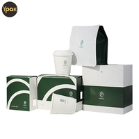 Kit d'emballage de boîtes de sacs de café à fond plat en papier kraft en plastique personnalisé 250g 500g avec LOGO de marque