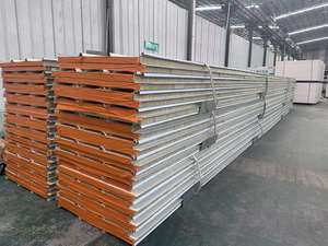 Ngà màu trắng thép tấm đá len bọt bánh <span class=keywords><strong>sandwich</strong></span> mái Bảng điều khiển đá Len Bánh <span class=keywords><strong>Sandwich</strong></span> Bảng điều khiển cho kho lợp - Product Image 4