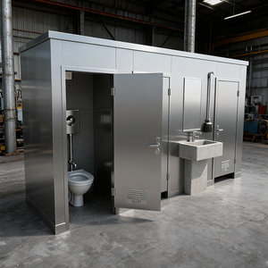 Toilettes portables en acier à faible consommation d'eau pour camping, préfabriquées, mobiles, pour les terminaux de navires de croisière et les régions à eau limitée - Product Image 3