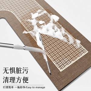 Alfombra de Cocina en Forma de L Polona, Patrón Geométrico, Antideslizante, Absorbente, Resistente al Aceite, Alfombra de Pared a Pared Fácil de Limpiar - Product Image 3