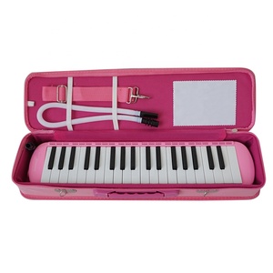 Melodica Aiersi <span class=keywords><strong>Rosa</strong></span> a 37 Tasti Stile Pianoforte, Strumento Musicale a Fisarmonica con Custodia Rigida e Bocchino - Product Image 1