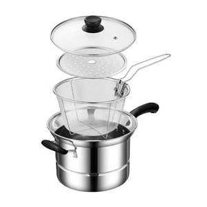 Casserole vapeur multifonction en acier inoxydable avec couvercle et poignées pour la cuisson des légumes, de la viande et des aliments pour bébés - Product Image 5