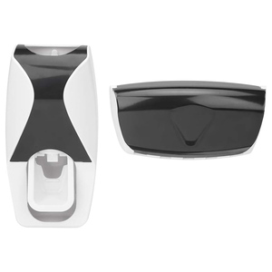 Automatic Two-piece Square Crystal Dustproof Luxury <b>Toothbrush</b> Dispenser Wall Mount <b>Toothpaste</b> Squeezer <b>Holder</b> Set for Bathroom - Product Image 5