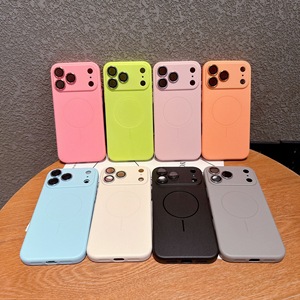 เคสโทรศัพท์ <span class=keywords><strong>iPhone</strong></span> 16 รุ่นใหม่เรียบง่าย ป้องกันการตก พร้อมฟิล์มเลนส์แม่เหล็ก AI ปุ่มแม่เหล็ก สีพื้น รองรับ XP1060 และ Apple 17 Pro Max - Product Image 1
