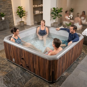 Nouvelle <span class=keywords><strong>Baignoire</strong></span> de Massage Carrée Autonome Intelligente avec <span class=keywords><strong>120</strong></span> Jets, Température Réglable, Fonction Piscine, 60 Gallons+, Spa à Domicile - Product Image 1