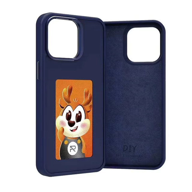DIY NFC Function Phone Cases for iPhone 15 PRO Max E Ink Screen Phone Cover with NFC APP Refresh AI Feature