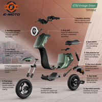 Moto électrique tout-terrain 1200W sans balais, 14 pouces, 60V, cadre en acier haute résistance, amortisseur hydraulique, 65 km/h