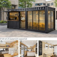 Structure en acier modulaire, conteneur commercial de 20 pieds, bar préfabriqué, kiosque à café en conteneur pop-up