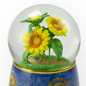 Decorazione della tua casa globo d'acqua in resina con cartoni animati e carillon ornamenti personalizzati sfera di neve di girasole - Product Image 3
