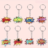 Assortiment de porte-clés mousquetons en acrylique à bulles de paroles éclatantes, imprimés UV, personnalisables avec logo 2D/3D, pour événements en gros