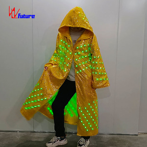 Modello di moda con mantello dorato a LED Costume luminoso per Performance da ballo da sala abbigliamento - Product Image 6