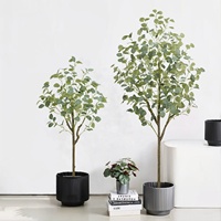 Arbre à monnaie en eucalyptus artificiel réaliste en pot, plante d'intérieur, bonsaï pour la décoration du salon et de la maison