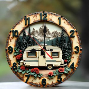 Round Wooden <b>Wall</b> <b>Clock</b> 25x25Cm <b>Silent</b> Non Ticking Home Decoration <b>Clock</b> - Product Image 2