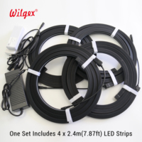 Bande lumineuse LED à lamelles en bois, dimmable, intelligente WiFi et IR, circuit flexible, découpe 50mm, montage rapide, 3000K-3500K Noir