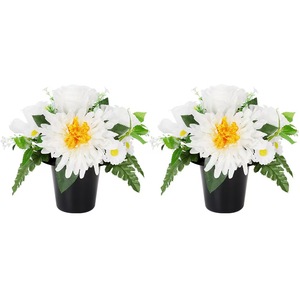 Artificial <strong>Graves</strong> Pots Silk <strong>Grave</strong> <strong>Flower</strong> Pot Spring Silk Cemetery Funeral Memorial Bouquet with <strong>Holders</strong> <strong>for</strong> Graveside Decoration - Product Image 1