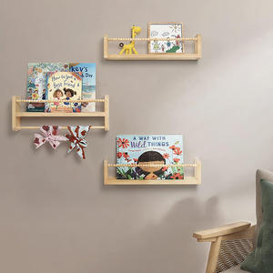 Estantes de Pared Minimalistas de Madera <span class=keywords><strong>para</strong></span> Habitación Infantil con Riel de Cuentas, Almacenamiento de Libros y Exhibición de Juguetes, Muebles de Decoración <span class=keywords><strong>para</strong></span> Guardería de Ensamblaje DIY - Product Image 2