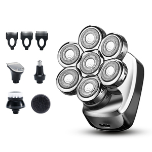 Rasoir Électrique Rotatif 7D à Trois Lames, Rechargeable USB, Étanche, Kit de Tondeuse Corps et Nez/oreilles pour Hommes Chauves, Utilisation en Camping-car - Product Image 1