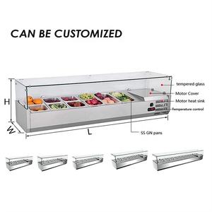 Estación de preparación de condimentos refrigerados, nevera para preparación de ensaladas, para <span class=keywords><strong>restaurante</strong></span>, Comercial - Product Image 3