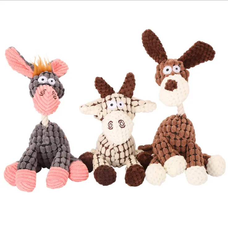 Ybgai - Desenhista de alta qualidade, filhotes de pelúcia, brinquedos engraçados para mastigar, brinquedo de pelúcia para cachorro e burro, brinquedo de pelúcia estridente