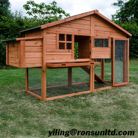 Cage d'extérieur en bois pour petits animaux, 2x pièces, panier de poulet étanche