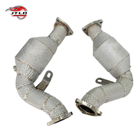 JTLD Downpipe d'échappement haute performance en acier inoxydable avec bouclier thermique pour Audi S5 B8