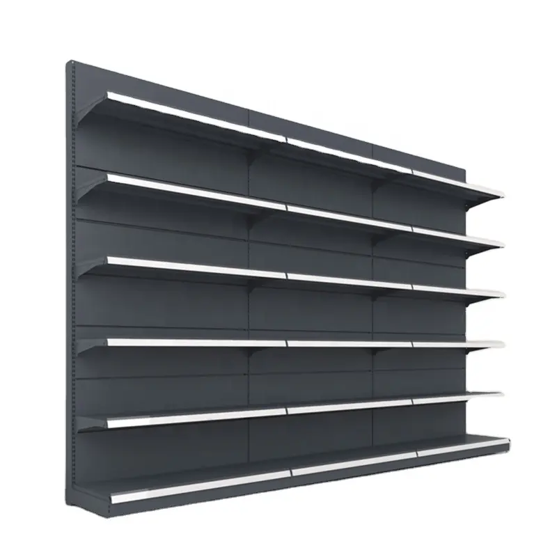 RD 36 shelves for retail store display rack for grocery and supermarket items food and gondola shelves