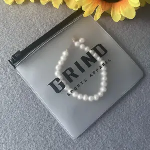 Sacos de joias Ziplock de plástico com logotipo personalizado de alta qualidade para embalagem de sacos pequenos com zíper preto para anel de joias