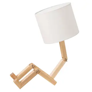 Modern contracted Nordic creative personality cartoon lovely sweet solid wood bedroom bedside folding small desk table lamp