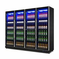 Jinfugui Porte en verre commerciale Double température Affichage des boissons Refroidisseur 450L vertical Boisson Réfrigérateur