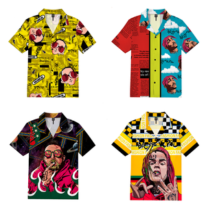 Camisa Hawaiana de Moda OEM con Botones, <span class=keywords><strong>Camisas</strong></span> de Manga Corta <span class=keywords><strong>para</strong></span> <span class=keywords><strong>Hombre</strong></span>, Estilo Rock N Roll - Product Image 6