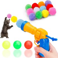 Jouet pour chat d'intérieur ultime avec 30 balles en plastique souple Lanceur de balles en peluche interactif passionnant