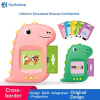Machine à cartes dinosaure rechargeable avec musique/vocalisation, jeux parent-enfant pour l'apprentissage de l'anglais et l'éducation précoce
