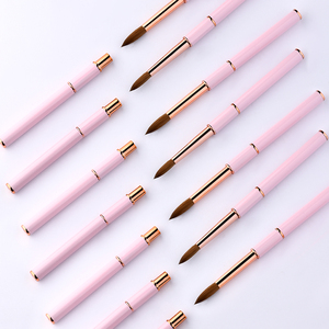 Mango de Metal profesional Kolinsky <span class=keywords><strong>2022</strong></span>, pinceles acrílicos puros, pelo grueso prensado, color rosa, 100% - Product Image 5