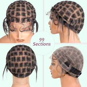 <span class=keywords><strong>Parrucca</strong></span> Full Lace Glueless Regolabile con <span class=keywords><strong>Trecce</strong></span> Crochet Trasparenti e Box Braid, con HD Lace per Stile Afro, 99 Sezioni - Product Image 1