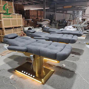 Jincheng, belleza moderna, tela de lana de cordero, salón de maquillaje Facial, cama de lujo 3/4, Motor eléctrico, Control de pies, cama de masaje con lámpara - Product Image 2