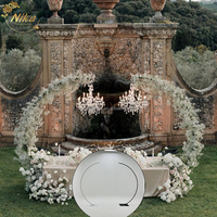 NIKA Meilleures ventes Décor de fleurs Support d'arche de lustre noir Support de lustre en métal de mariage de haute qualité pour la décoration de fête de mariage