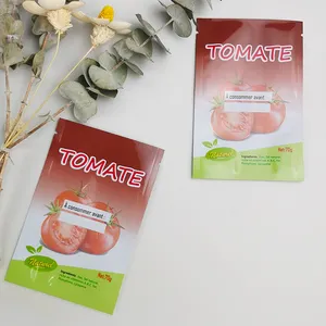 Heat Seal 3 Side Seal Plastic Foil Food Packing Oil Chili Seasoning Mustard Apple Pouches Packaging Bag Tomato Soy Sauce Sachets