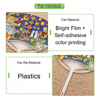 Forme d'éventail en plastique d'impression de machine de Cmyk de modèle de logo personnalisé pour la publicité et la promotion cadeau frais d'éventail de main d'été