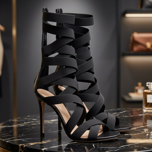 Zapatos de Tacón Alto con Plataforma y Correa en el Tobillo para Mujer, Zapatos de Tacón Delgado Antideslizantes, Elegantes y a la Moda para Verano y Otoño, que Aumentan la Estatura - Product Image 2