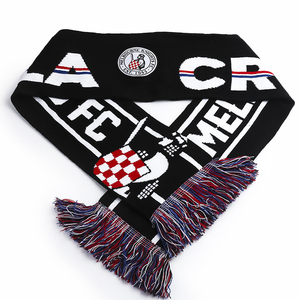 عينة مجانية من المصنع وشاح محبوك مخصص أكريليك تصميم وحجم مخصص وشاح كرة قدم شتوي بالجملة - Product Image 4