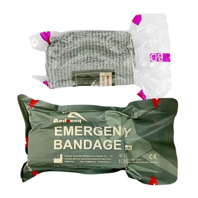 Medresq Medical Supplies First Aid Kit Emergency Elastic Trauma Israeli Bandage 4Inch 2Pack