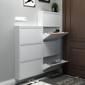 Modern Flip Down Shoe <b>Cabinet</b> 15cm Ultra Thin Space Saving Entryway <b>Storage</b> Rack Minimalist Nordic Style Multi Drawer Design - Product Image 3