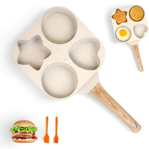 Modern Non-Stick Ceramic Coated Square Griddle <b>Pan</b> With Wooden Handle And Utensils Set For Induction And Gas Stoves - Product Image 1