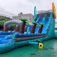 Prix d'usine - Toboggan aquatique gonflable géant pour adultes en PVC de 18 oz avec piscine amovible et souffleur pour fête en plein air