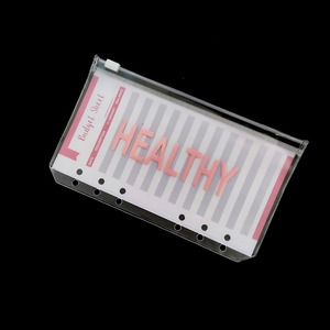 A5 A6 poche de caisse givré Transparent Ziplock pochette d'argent étiquette autocollants sac à fermeture éclair Pvc enveloppe de trésorerie système budgétaire <span class=keywords><strong>classeur</strong></span> - Product Image 5