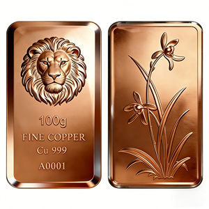 Barra de Cobre de Diseño Personalizado, 10 Oz, 999 de Cobre Puro, <span class=keywords><strong>Lingote</strong></span> de Cobre Cu 999, Moneda de Cobre - Product Image 5